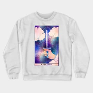 Ace Of Swords - Tarot Card Print - Minor Arcana Crewneck Sweatshirt